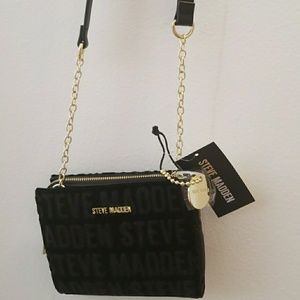 Steve Madden Black Velvet Crossbody Bag